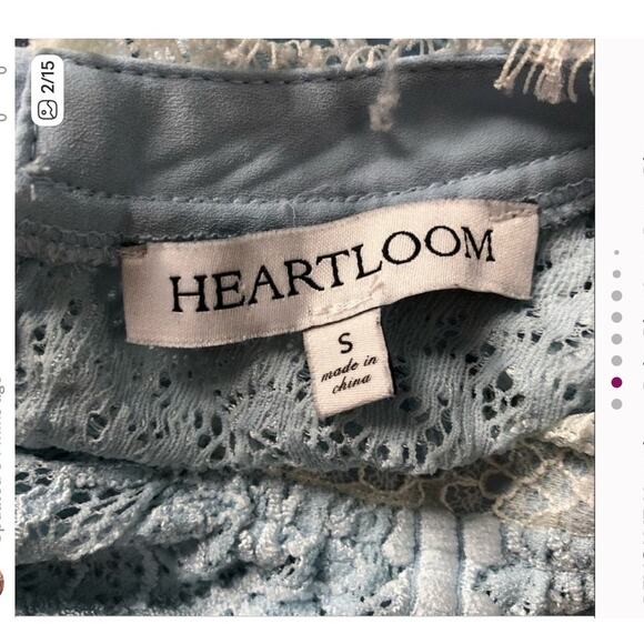 Revolve Heartloom Baby Blue Victorian Lace Blouse Bell Sleeve size Small - Picture 3 of 16